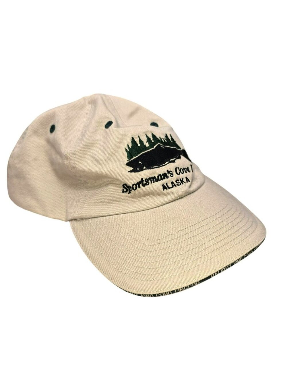 Sportsmans Cove Lodge Alaska Khaki Baseball Cap Adjustable Strap JJ4377